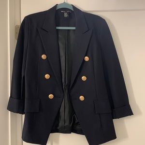 Attitude Unknown Double Breasted Black Blazer